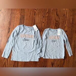 Carter's Light Blue Cousin Crew Long Sleeve Tees - Size 3t & 5t